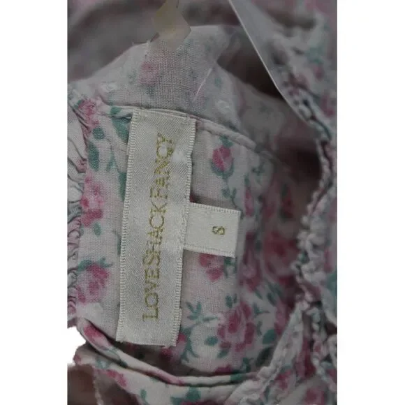 Love Shack Fancy Womens Sundress Pink Cotton Square Neck Short Sleeve Size S - Picture 6 of 6